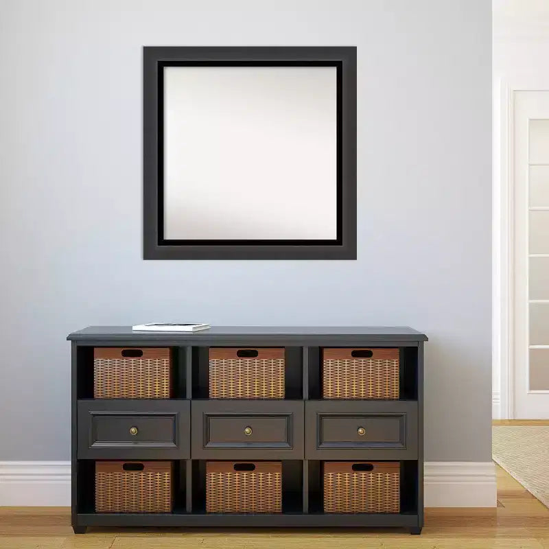 31"x31" Badezimmer-Wandspiegel ohne Facettenschliff: modernes quadratisches Design mit Polystyrolrahmen