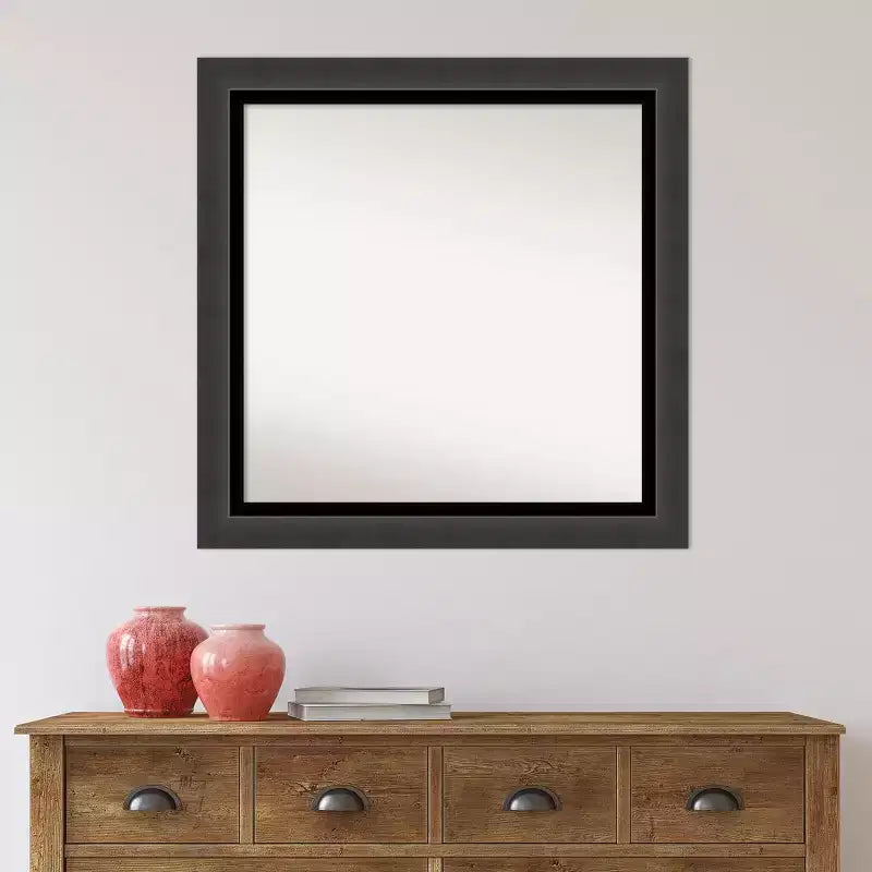 31"x31" Badezimmer-Wandspiegel ohne Facettenschliff: modernes quadratisches Design mit Polystyrolrahmen