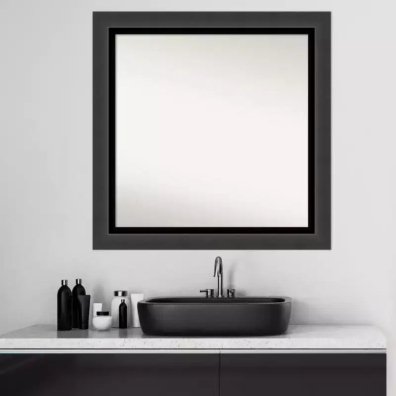 31"x31" Badezimmer-Wandspiegel ohne Facettenschliff: modernes quadratisches Design mit Polystyrolrahmen