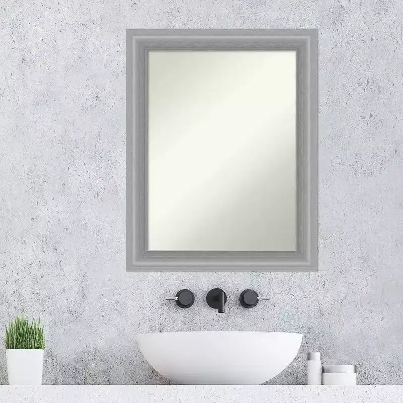 23"x29" schmaler Badezimmerspiegel ohne Facettenschliff: inklusive Montagematerial