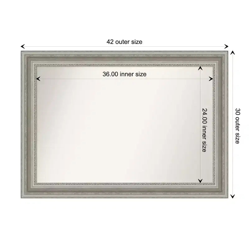 42" x 30" Wandspiegel in Silber ohne Facettenschliff