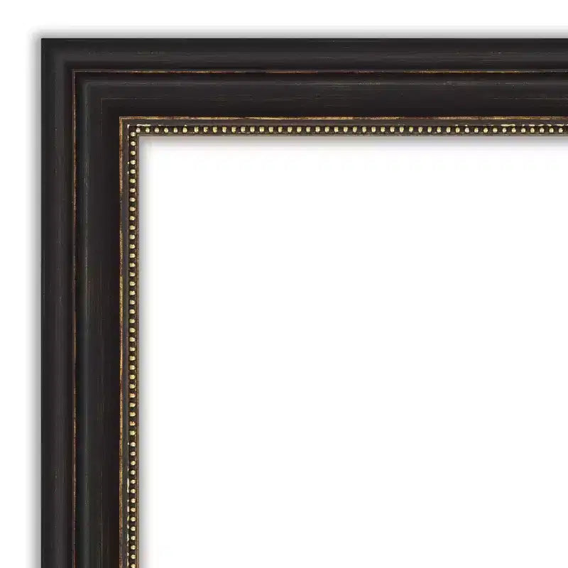 Miroir mural étroit décoratif sans biseau pour salle de bain, bronze : rectangulaire, cadre en polystyrène