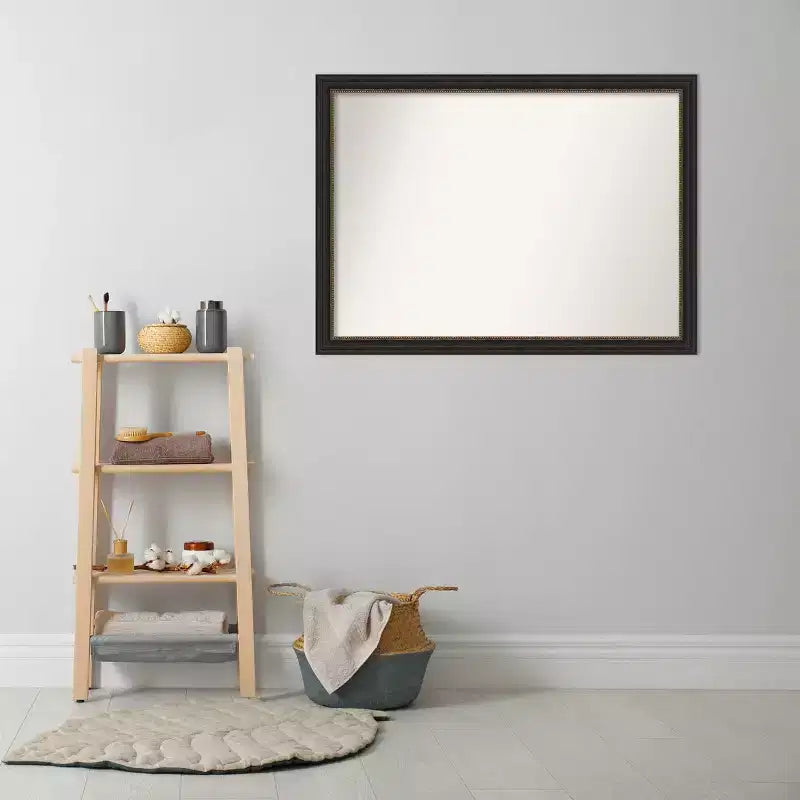 Miroir mural étroit décoratif sans biseau pour salle de bain, bronze : rectangulaire, cadre en polystyrène