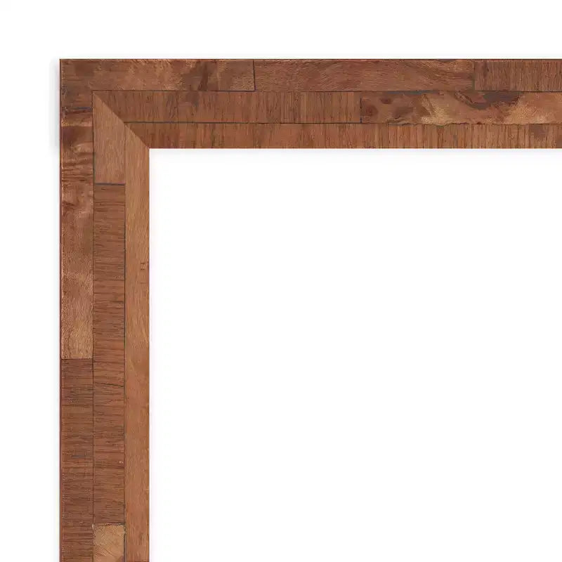 Miroir de porte en bois de couleur pacanier clair, sans biseau, 17" x 51"