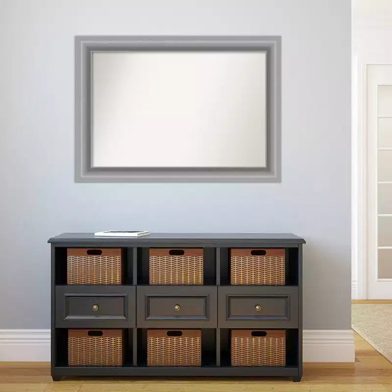Espejo de pared sin bisel, 42" x 30": incluye herrajes de montaje