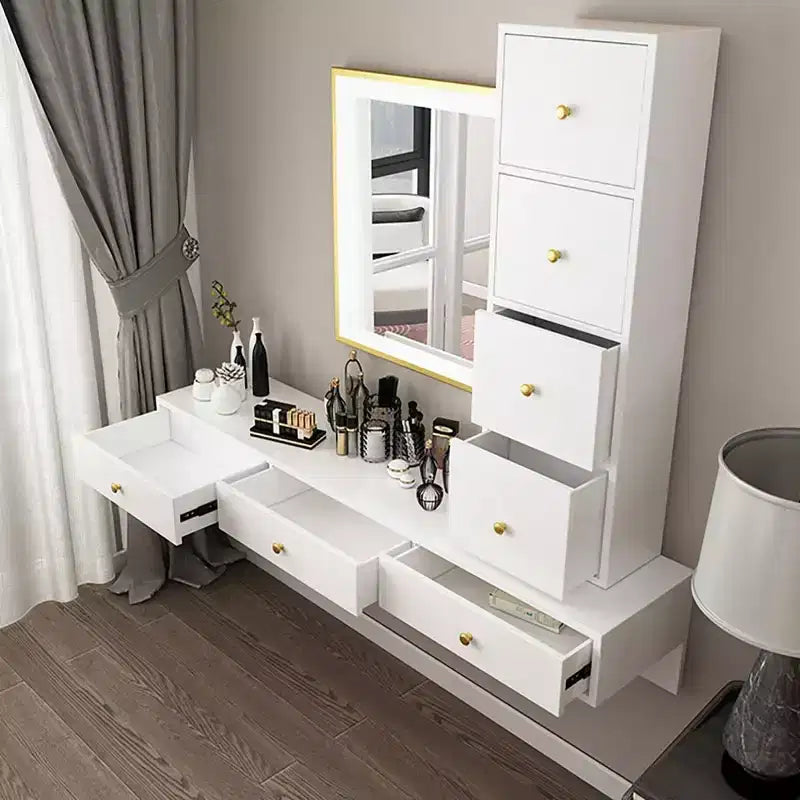 47-Wandregal mit Schublade, vielseitiger wandmontierter Schreibtisch und Schminktisch fürs Schlafzimmer und Badezimmer