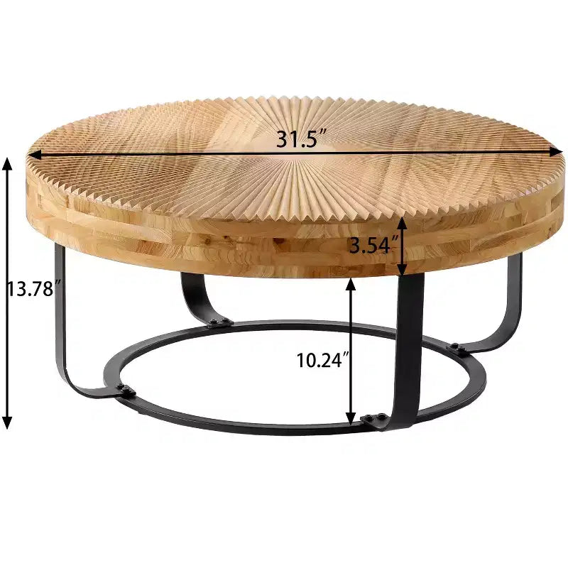 33.86 Retro-Couchtisch mit aufklappbarer Tischplatte und Metallbeinen, stilvoller Beistelltisch fürs Wohnzimmer, runder Wohnzimmertisch, Tragkraft 220lbs, Wohnaccessoire