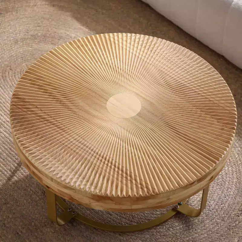 33.86 Retro-Couchtisch mit aufklappbarer Tischplatte und Metallbeinen, stilvoller Beistelltisch fürs Wohnzimmer, runder Wohnzimmertisch, Tragkraft 220lbs, Wohnaccessoire