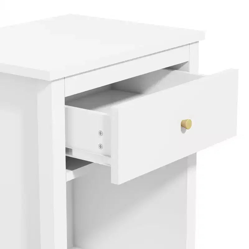 Table de chevet en bois de 26.77H avec tiroir et étagère ouverte, poignées en métal, pour enfants et adultes, chambres