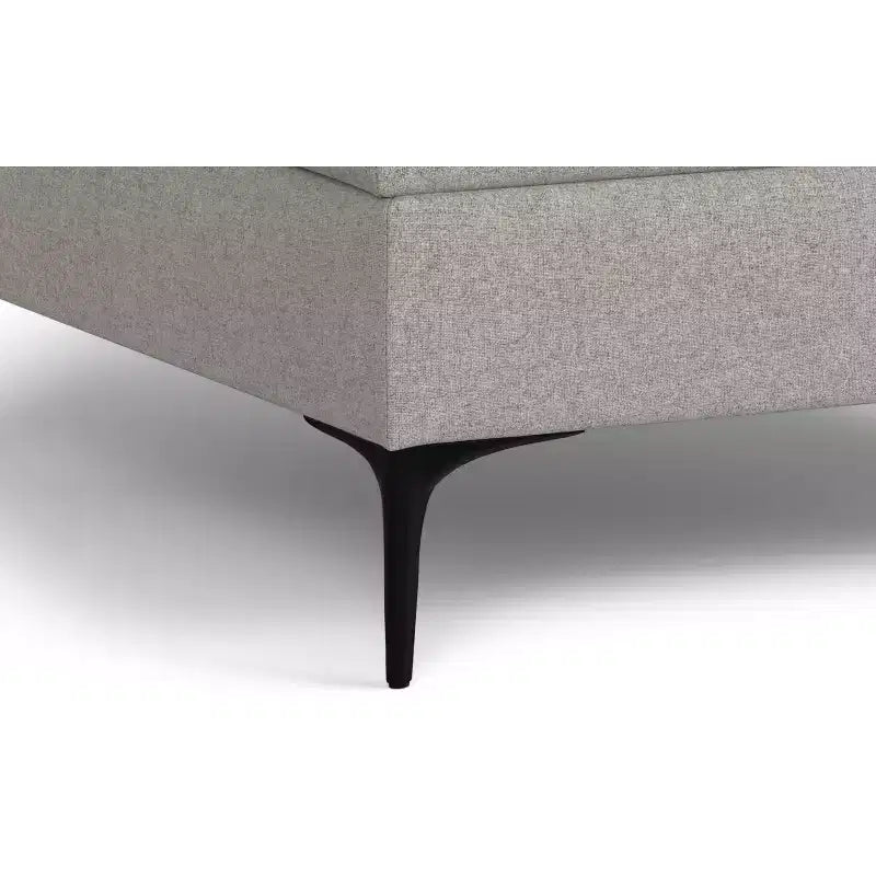 36 Zoll breiter, zeitgenössischer quadratischer Couchtisch mit Stauraum, Ottomane mit aufklappbarem Deckel, Polyester-Leinenbezug, Mid-Century-Stil