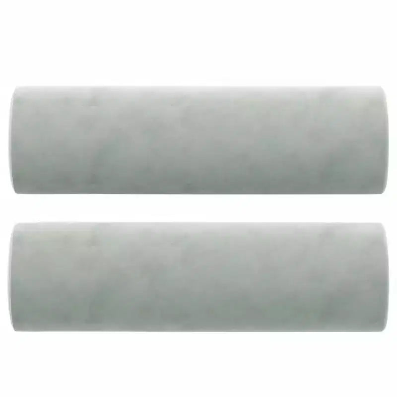 2-Sitzer-Sofa mit Zierkissen, Hellgrau, 47.2 Samt