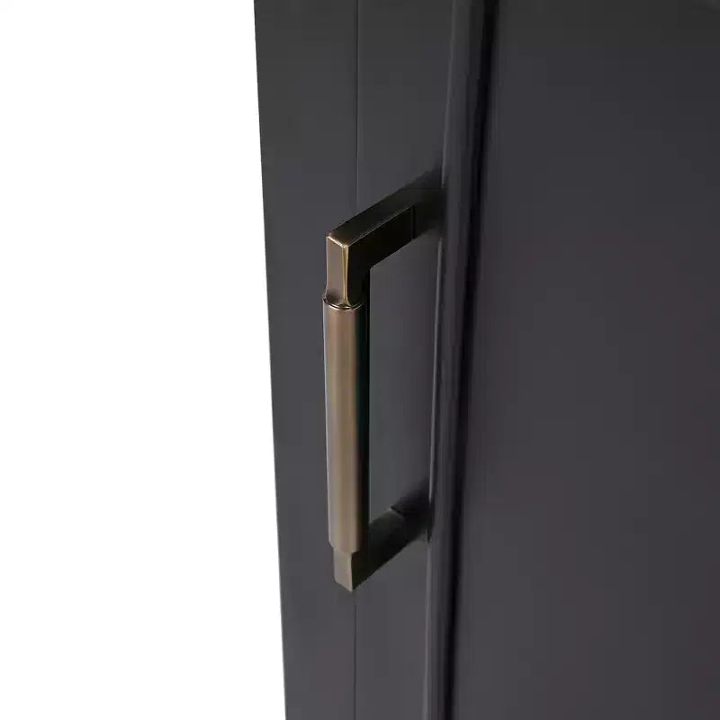 Juego de lavabo y tocador pequeño de 30 para baño con almacenamiento, armario de madera para el suelo del baño con cajones y puerta, negro