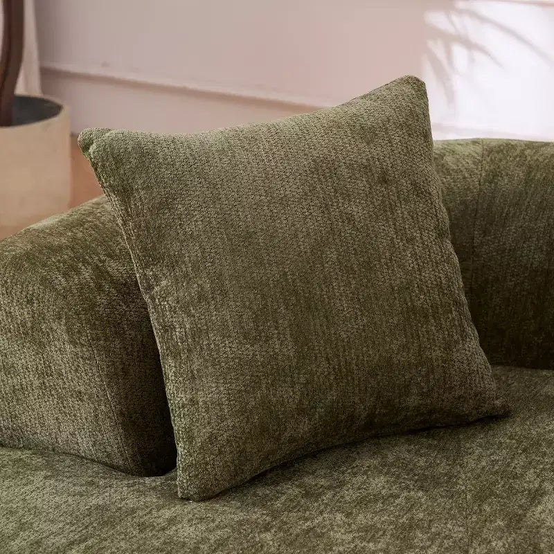 Modernes Sofa in Halbmondform mit Kissen, tiefes Chenille-Cloud-Sofa für Wohnzimmer oder Schlafzimmer, Apartment