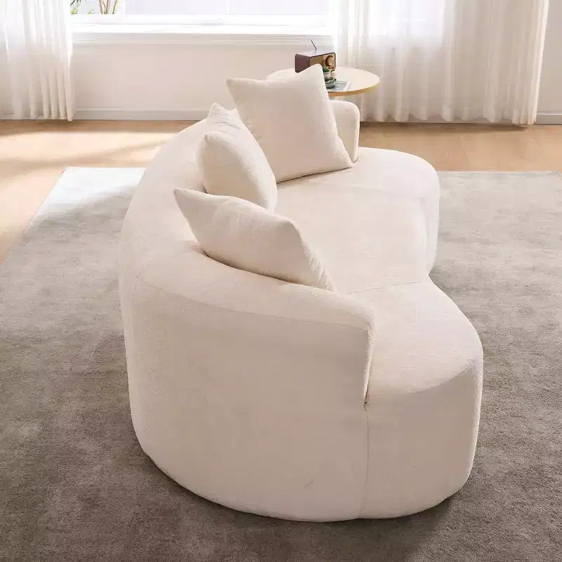 Modernes Sofa in Halbmondform mit Kissen, tiefes Chenille-Cloud-Sofa für Wohnzimmer oder Schlafzimmer, Apartment