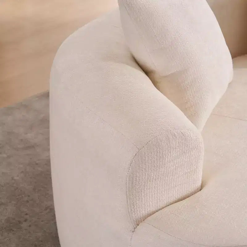 Modernes Sofa in Halbmondform mit Kissen, tiefes Chenille-Cloud-Sofa für Wohnzimmer oder Schlafzimmer, Apartment