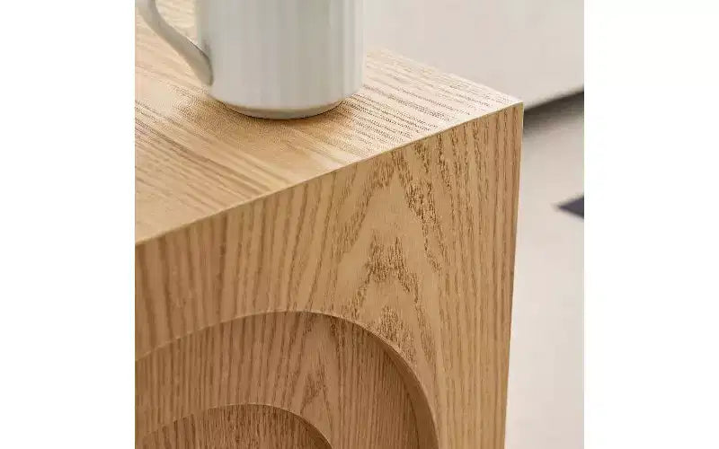 Moderner quadratischer Beistelltisch, Beistelltisch aus MDF in Massivholzoptik, kleiner Akzent-Couchtisch fürs Wohnzimmer, Nachttisch fürs Schlafzimmer