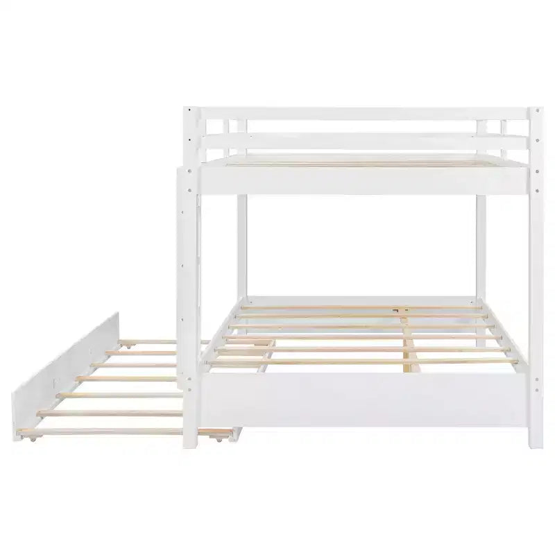 Litera de madera tamaño queen con cama nido para habitación infantil y apartamento