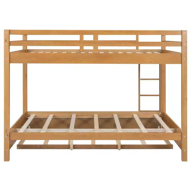 Litera de madera tamaño queen con cama nido para habitación infantil y apartamento