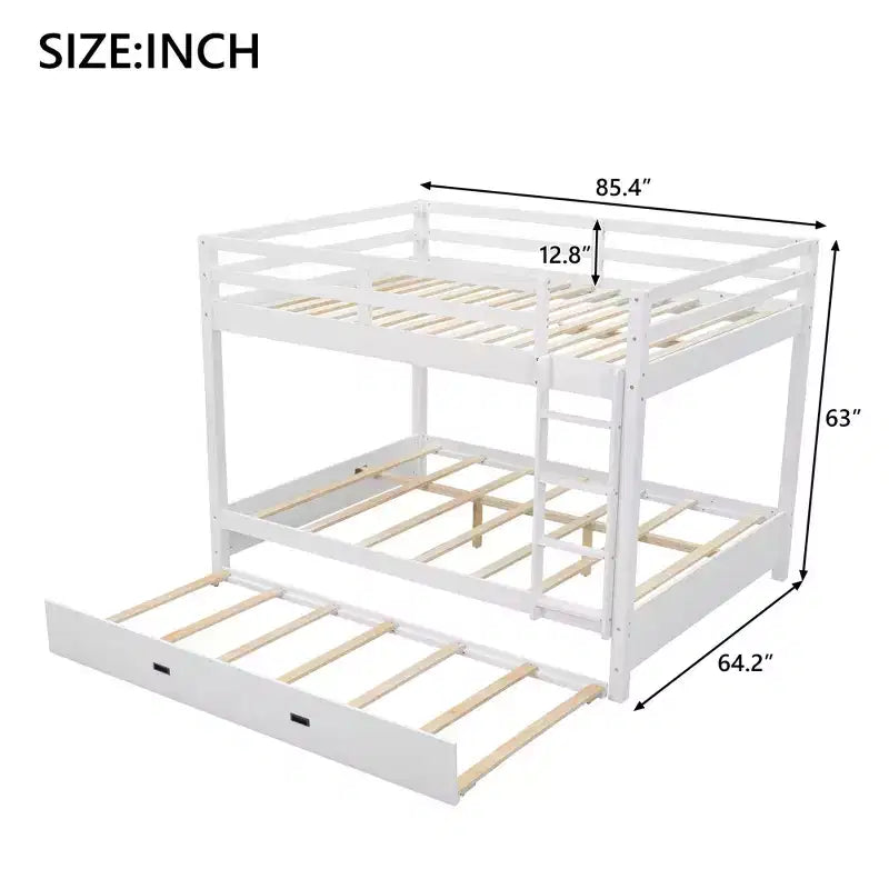 Etagenbett aus Holz in Queen-Size mit Ausziehbett für Kinderzimmer und Wohnung