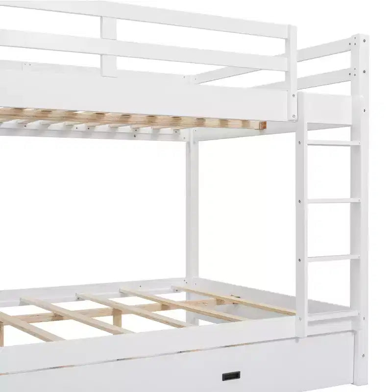 Litera de madera tamaño queen con cama nido para habitación infantil y apartamento