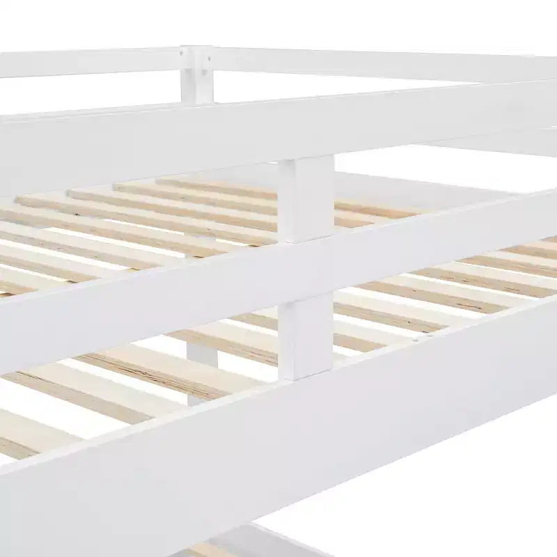 Litera de madera tamaño queen con cama nido para habitación infantil y apartamento