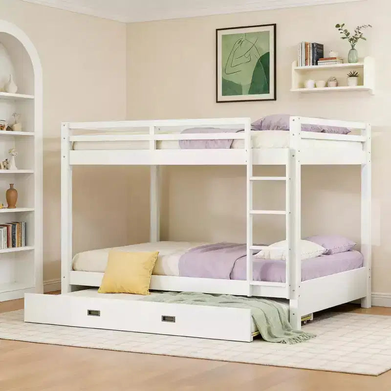 Etagenbett aus Holz in Queen-Size mit Ausziehbett für Kinderzimmer und Wohnung