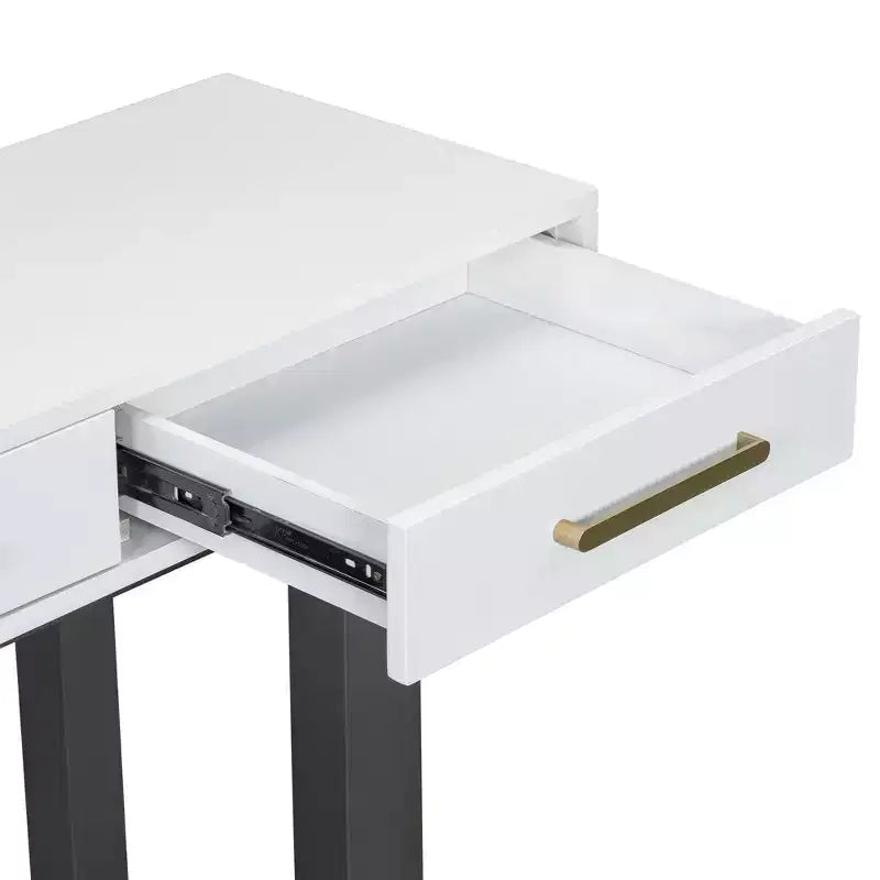 Console moderne au style artistique avec 3 tiroirs, élégante table d’entrée à pieds croisés, pour l’entrée ou le salon