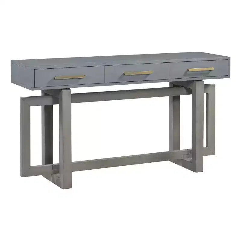 Console moderne au style artistique avec 3 tiroirs, élégante table d’entrée à pieds croisés, pour l’entrée ou le salon