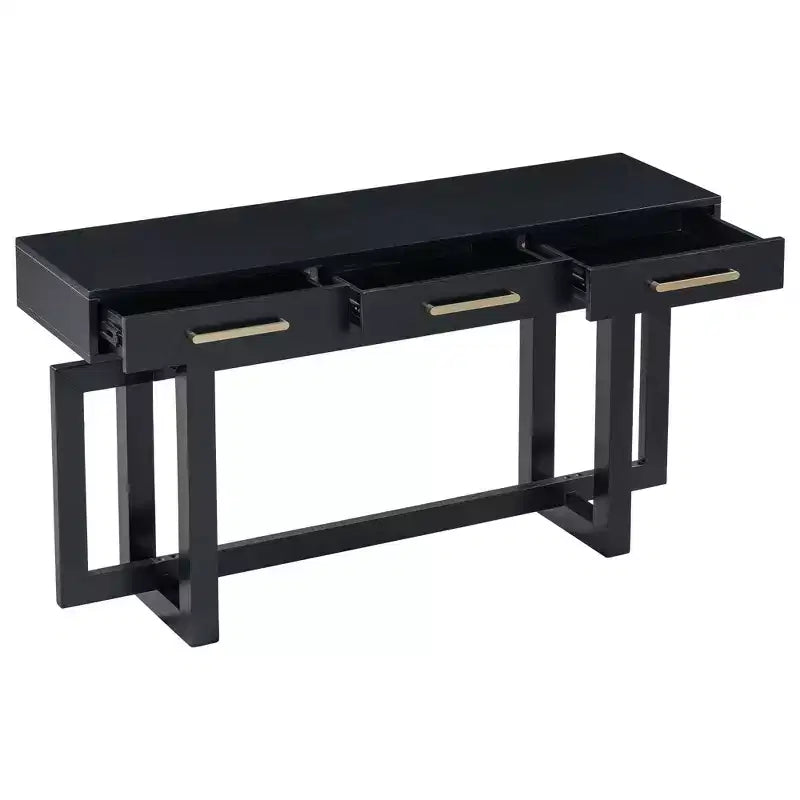 Console moderne au style artistique avec 3 tiroirs, élégante table d’entrée à pieds croisés, pour l’entrée ou le salon