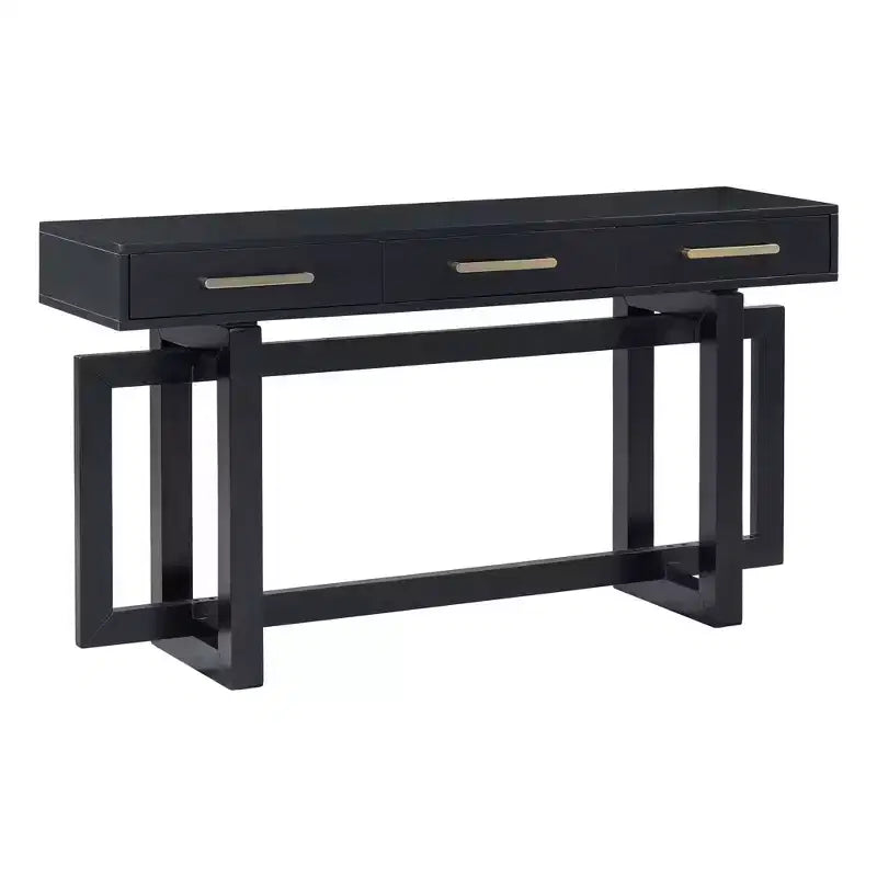 Console moderne au style artistique avec 3 tiroirs, élégante table d’entrée à pieds croisés, pour l’entrée ou le salon