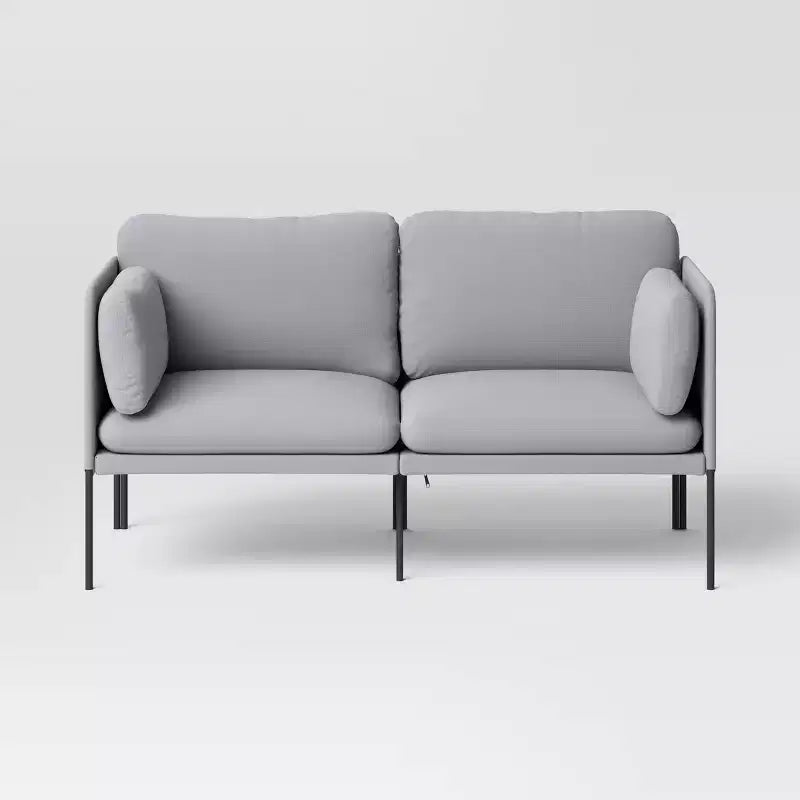 Graues gepolstertes 2-Sitzer-Sofa