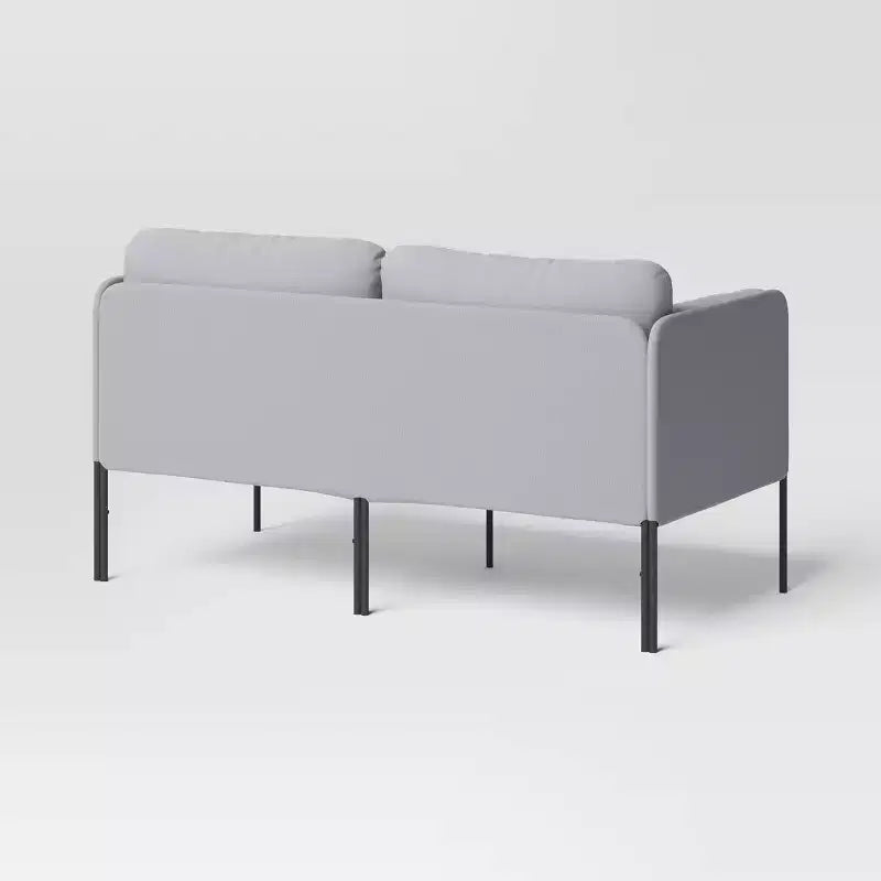 Graues gepolstertes 2-Sitzer-Sofa