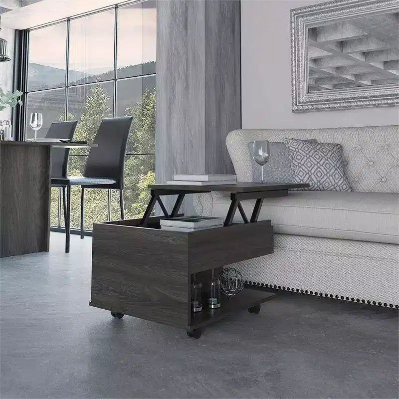 Couchtisch: moderner rechteckiger Tisch mit Schublade, Holzlaminat