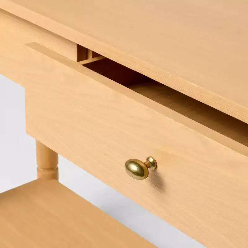 48-Zoll-Konsolentisch aus modernem Holz mit Schubladen (Braun)