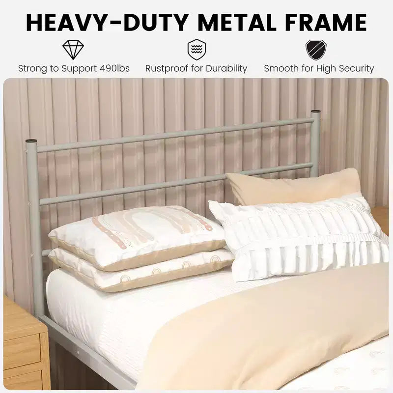 Metallbettgestell für Einzelbett, Matratzenunterbau, kein Boxspring erforderlich