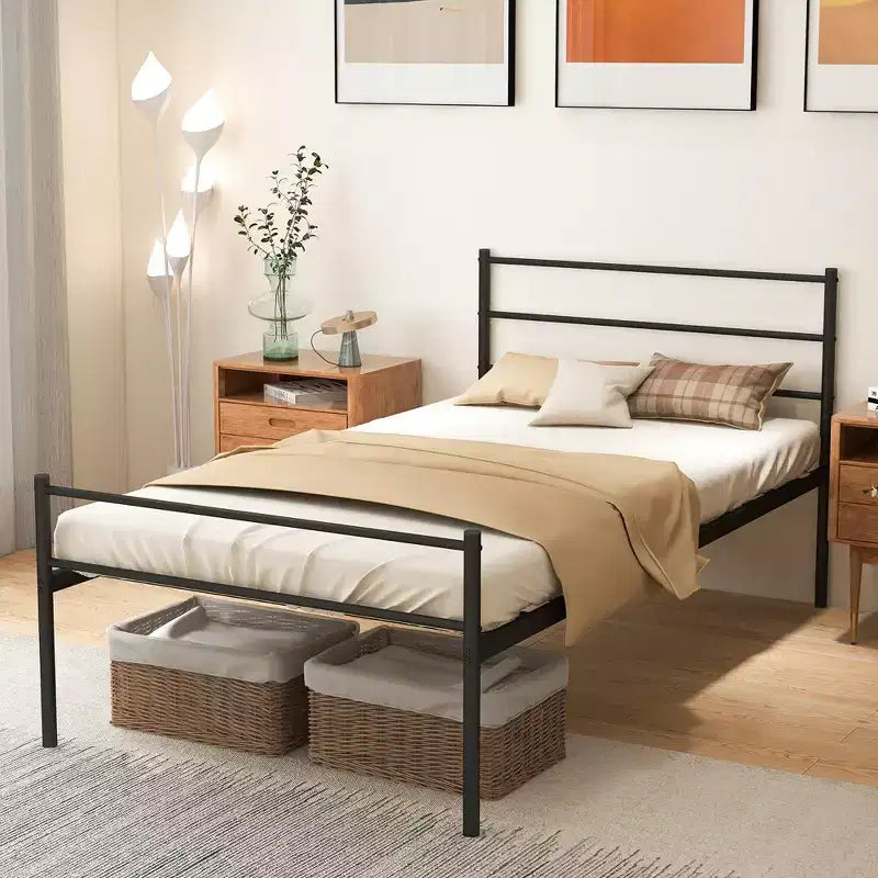 Metallbettgestell für Einzelbett, Matratzenunterbau, kein Boxspring erforderlich