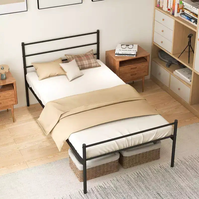 Metallbettgestell für Einzelbett, Matratzenunterbau, kein Boxspring erforderlich