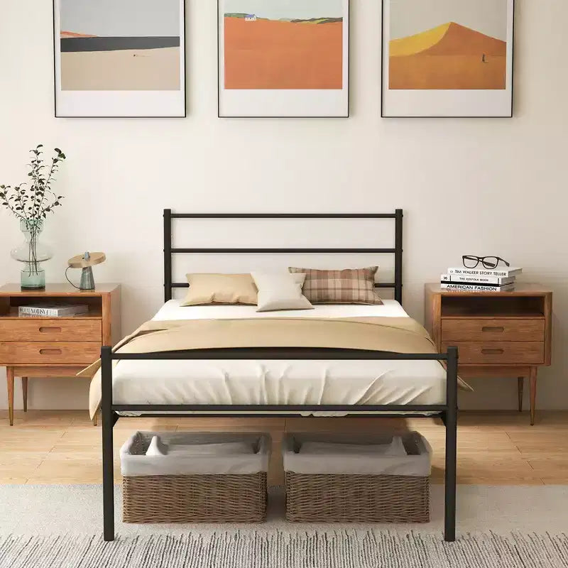 Metallbettgestell für Einzelbett, Matratzenunterbau, kein Boxspring erforderlich