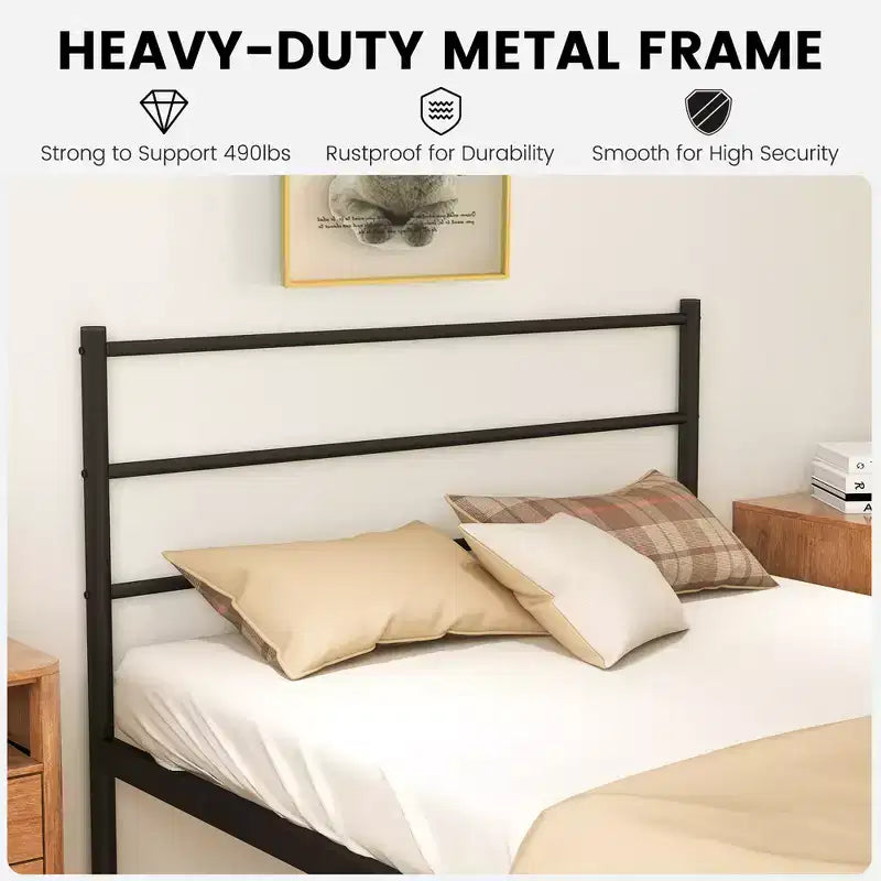Metallbettgestell für Einzelbett, Matratzenunterbau, kein Boxspring erforderlich