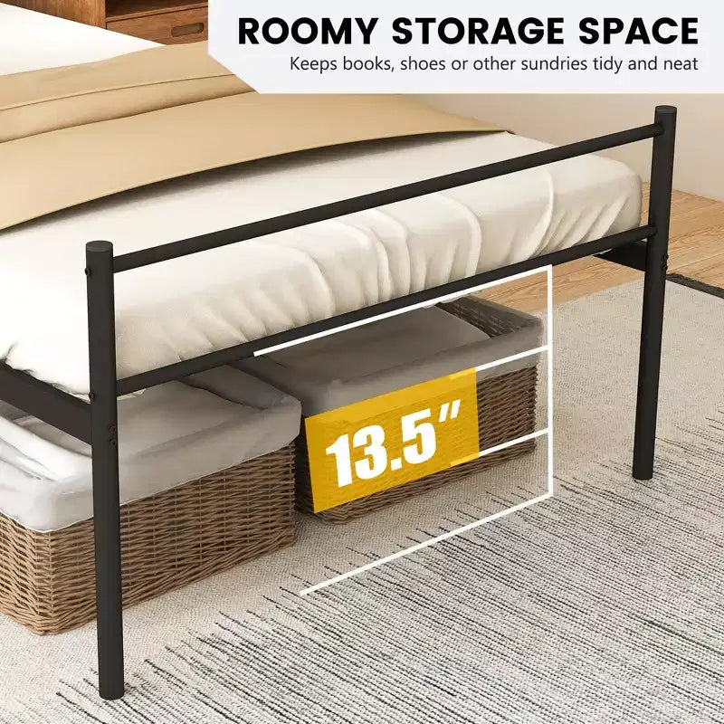 Metallbettgestell für Einzelbett, Matratzenunterbau, kein Boxspring erforderlich