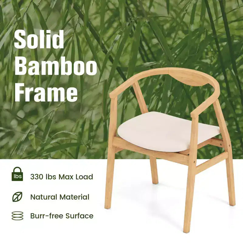 Silla decorativa de bambú, sillón moderno de bambú, silla tapizada para el salón