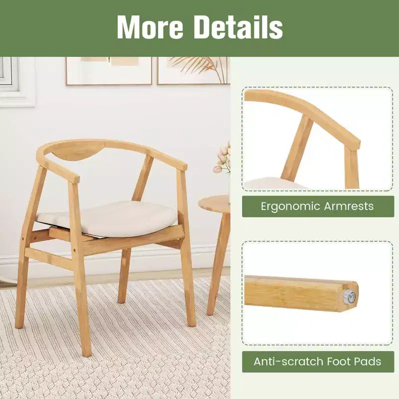 Silla decorativa de bambú, sillón moderno de bambú, silla tapizada para el salón