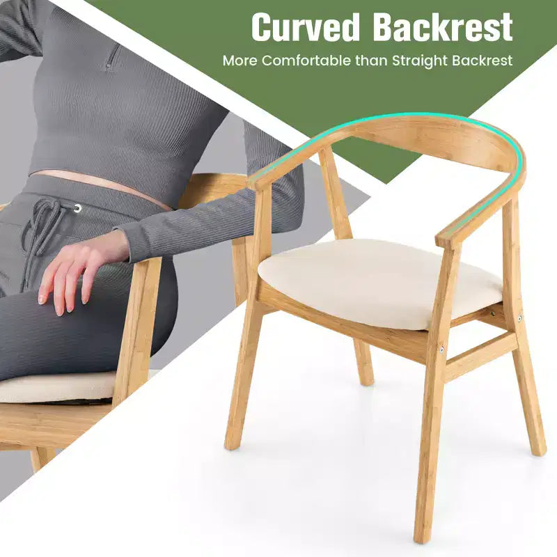 Silla decorativa de bambú, sillón moderno de bambú, silla tapizada para el salón