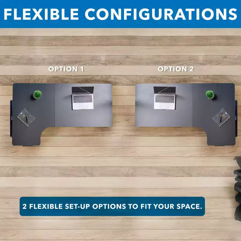 Bureau électrique en L réglable en hauteur, bureau assis-debout automatique, trois réglages mémorisés, structure en acier massif, deux options de montage
