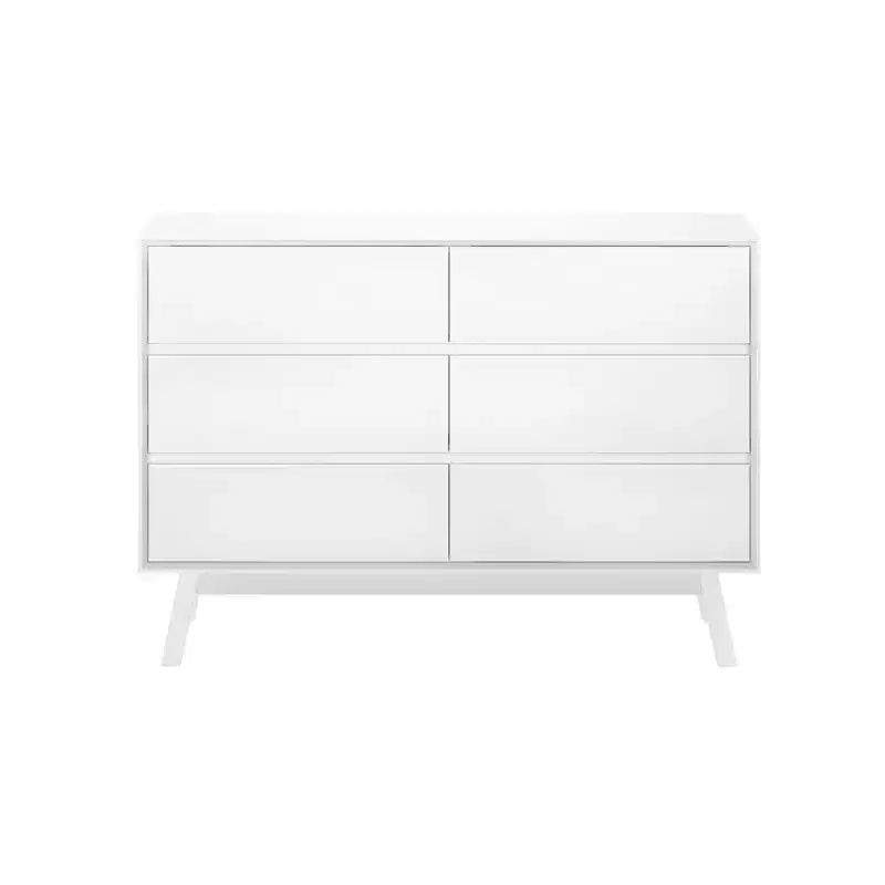 Cómoda de 6 cajones, cómodas y cajonera de almacenamiento de madera maciza para dormitorio