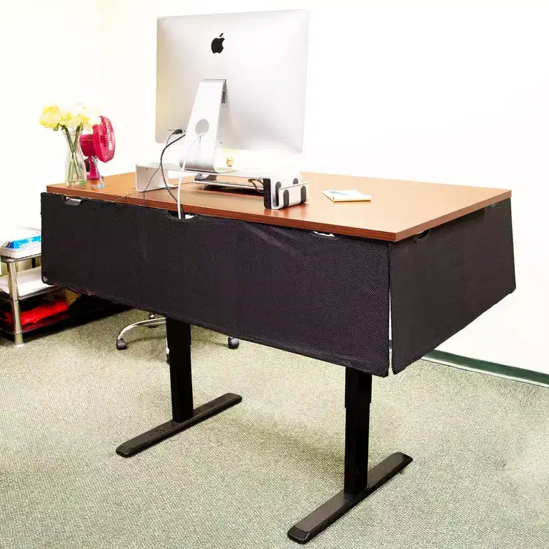 Sichtschutz für unter dem Schreibtisch an Sitz-Steh-Arbeitsplätzen mit Kabelmanagement und Organizerfächern | Schreibtischblende | 41 Inches Wide