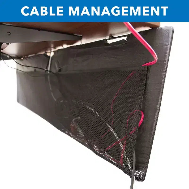 Sichtschutz für unter dem Schreibtisch an Sitz-Steh-Arbeitsplätzen mit Kabelmanagement und Organizerfächern | Schreibtischblende | 41 Inches Wide