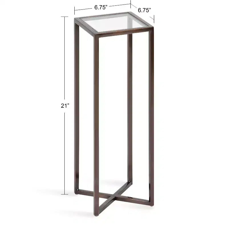 Mesa auxiliar cuadrada de metal