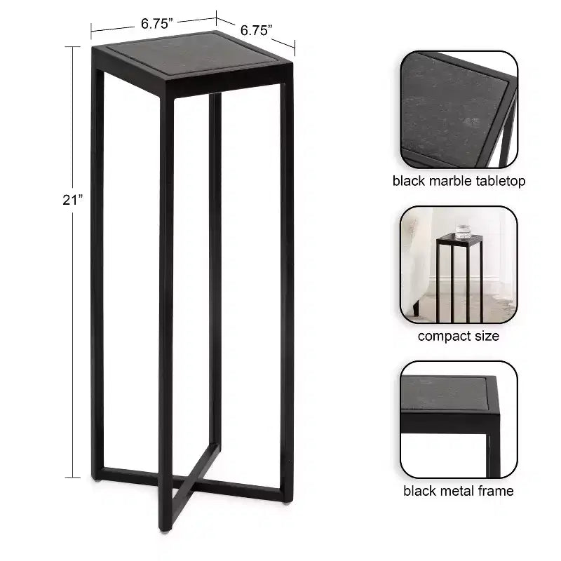 Quadratischer Beistelltisch aus Metall