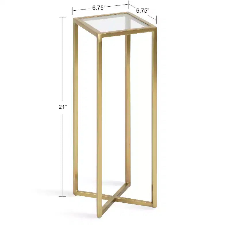 Mesa auxiliar cuadrada de metal